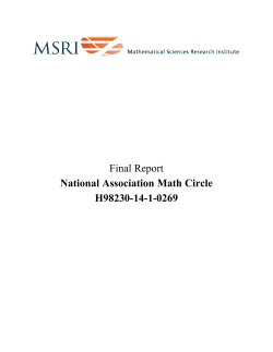 Final Report National Association Math Circle H98230-14-1
