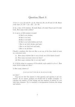 Question Sheet 8
