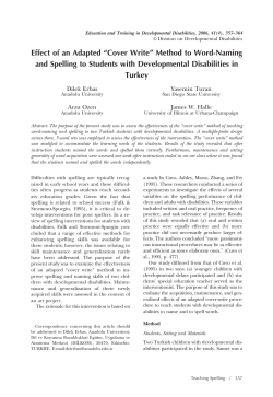 Effect of an Adapted &ldquo;Cover Write&rdquo; Method to Word