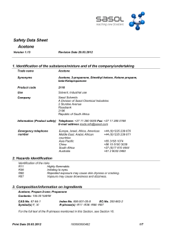 Acetone (Sasol) - Spectra Composites