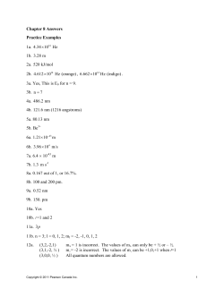 Chapter 8 Answers Practice Examples 1a. 2b. 3a. Yes, This is E9 for