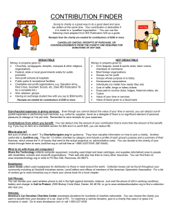 contribution finder - Sonrise Tags and Tax