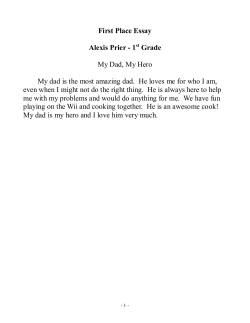 First Place Essay - National Center for Fathering
