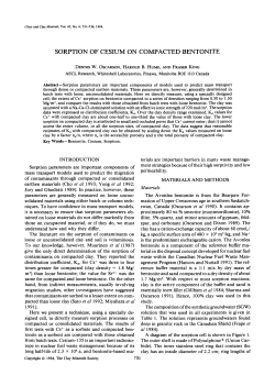 sorption of cesium on compacted bentonite