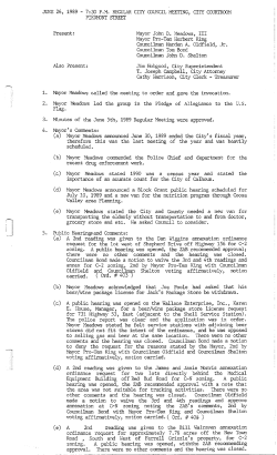 JUNE 26, 1989 - 7:30 P.M. REGULAR CITY COUNCIL MEETING