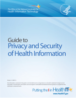 Guide to Privacy and Security of Health Information