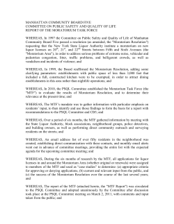 MANHATTAN COMMUNITY BOARD FIVE COMMITTEE ON PUBLIC