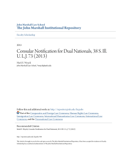 Consular Notification for Dual Nationals, 38 S. Ill. ULJ 73