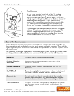 First Grade Fitness Lesson Plan