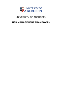 UNIVERSITY OF ABERDEEN RISK MANAGEMENT FRAMEWORK