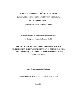 the use of graphic organizers to improve reading comprehension