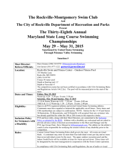 May 31, 2015 - Rockville Montgomery Swim Club