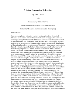 A Letter Concerning Toleration