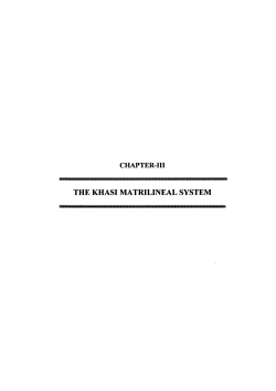 the khasi matrilineal system