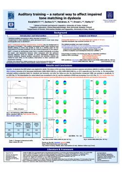 Auditory training &ndash; a natural way to affect impaired tone matching in