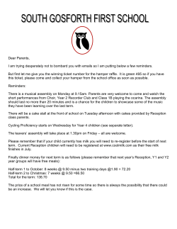 Dear Parents, I am trying desperately not to bombard you with