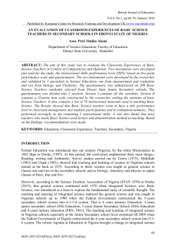 An evaluation of classroom experiences of basic science teachers in