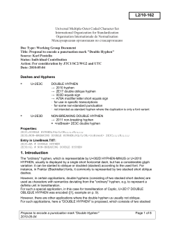 Proposal to encode a punctuation mark "Double Hyphen" - 2010