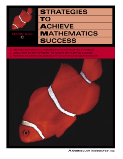 Strategies To Achieve Mathematics Success (STAMS&trade; Series)