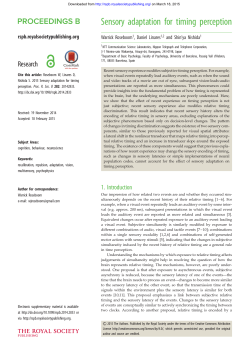 Sensory adaptation for timing perception