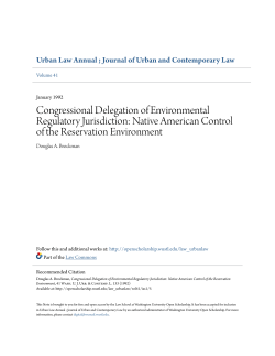 Congressional Delegation of Environmental Regulatory Jurisdiction