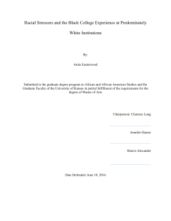 Racial Stressors and the Black College