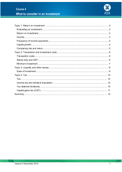 What to consider in an investment