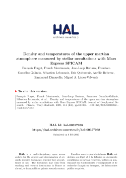 Density and temperatures of the upper martian atmosphere