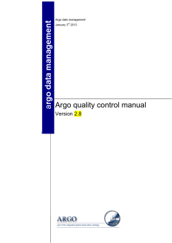 Argo quality control manual