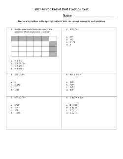 Fifth Grade End of Unit Fraction Test