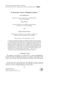 An Economic Theory of Regional Clusters