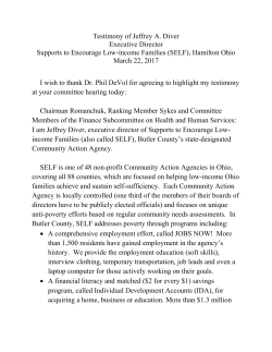 Testimony of Jeffrey A. Diver Executive Director Supports to