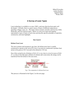 A Survey of Laser Types Gas Lasers