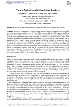 Thermal Applications of Cellular Lattice Structures Haydn N.G.