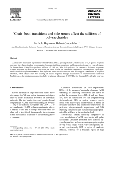 `Chair&ndash;boat` transitions and side groups affect the stiffness of