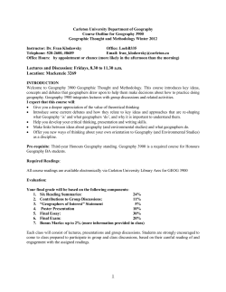 Carleton University Department of Geography