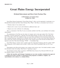 Dividend Reinvestment and Direct Stock Purchase Plan