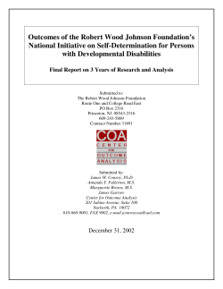 Outcomes of the Robert Wood Johnson Foundation`s National