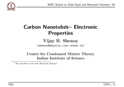 Band Theory of Carbon Nanotubes - Physics, IISc