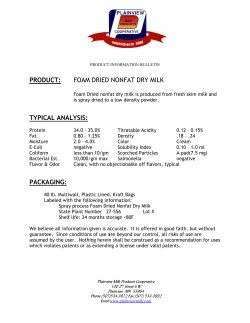 FOAM DRIED NONFAT DRY MILK