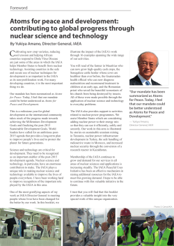 Atoms for peace and development: contributing to global