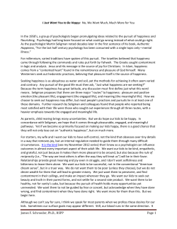 I Just Want You to Be Happy: No, We Want Much