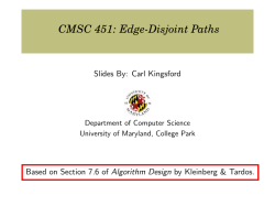 CMSC 451: Edge-Disjoint Paths - CMU School of Computer Science