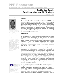 Spotlight on Brazil: Brazil Launches New PPP