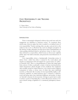 Civic Responsibility and Teaching Macroethics