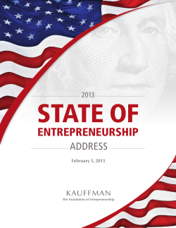 State of Entrepreneurship Address