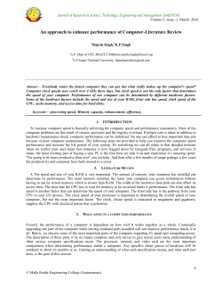 An approach to enhance performance of Computer