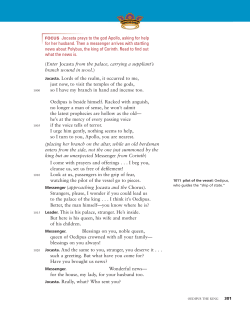 (Enter Jocasta from the palace, carrying a suppliant`s branch wound