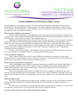 Tetanus, Diphtheria and Pertussis (Tdap) Vaccine | MotherToBaby