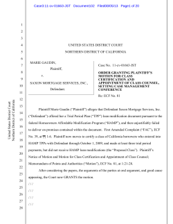 certified class - Buckley Sandler LLP